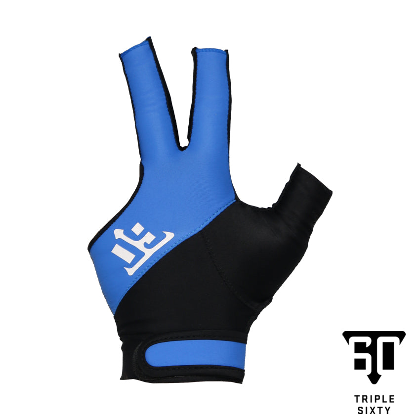 Triple 60 Left Hand Cue Glove-Blue