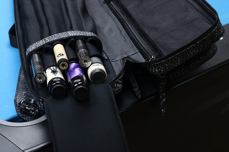 Triple 60 Margaret Styer Limited Edition 3x6 Custom Two-Tone Black/White Leather Butterfly Soft Cue Case