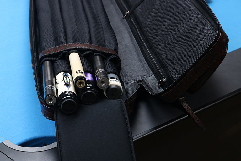 Triple 60 Margaret Styer Limited Edition 3x6 Signature Two-Tone Burgundy/Red Leather Butterfly Soft Cue Case