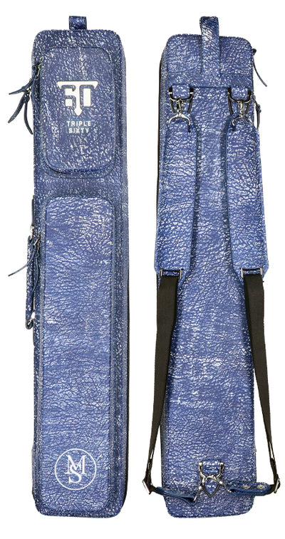 Triple 60 Margaret Styer Limited Edition 3x6 Custom Two-Tone Blue/White Leather Butterfly Soft Cue Case