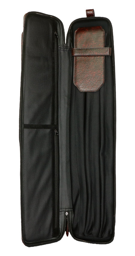 Triple 60 Margaret Styer Limited Edition 3x6 Signature Two-Tone Burgundy/Red Leather Butterfly Soft Cue Case
