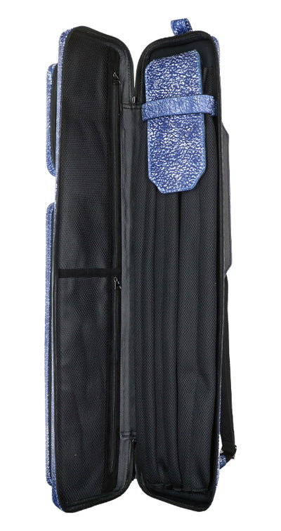 Triple 60 Margaret Styer Limited Edition 3x6 Custom Two-Tone Blue/White Leather Butterfly Soft Cue Case