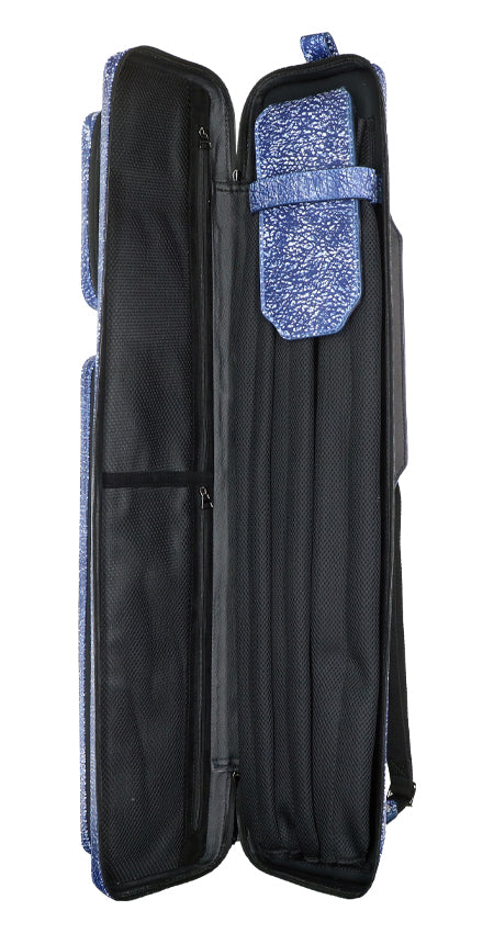 Triple 60 Margaret Styer Limited Edition 3x6 Custom Two-Tone Blue/White Leather Butterfly Soft Cue Case