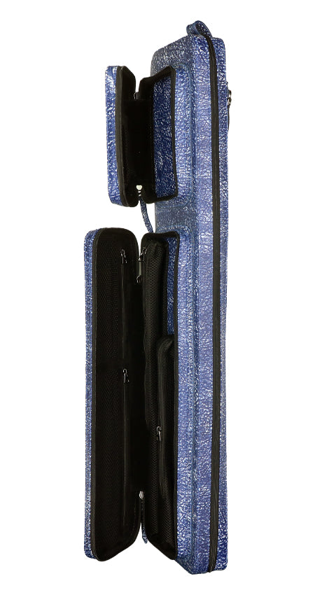Triple 60 Margaret Styer Limited Edition 3x6 Custom Two-Tone Blue/White Leather Butterfly Soft Cue Case