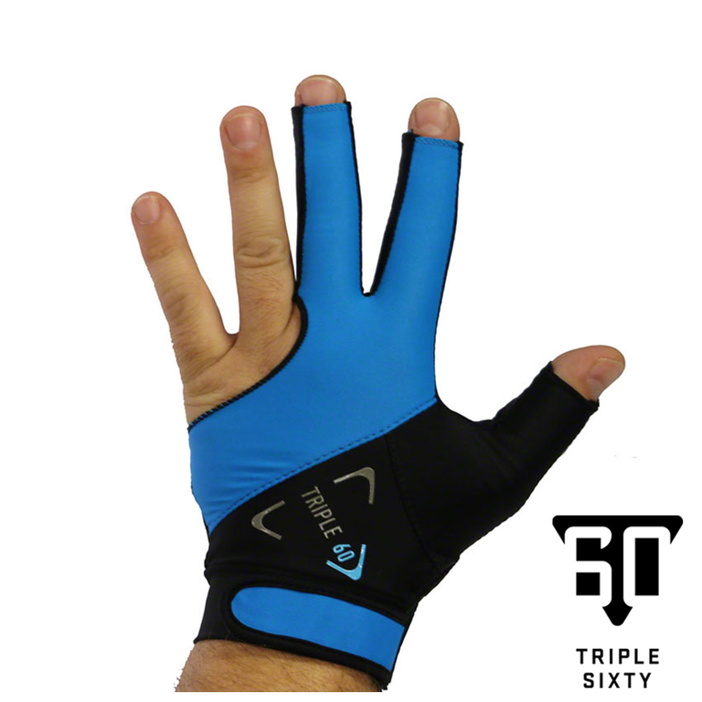 Triple 60 Left Hand Cue Glove-Blue