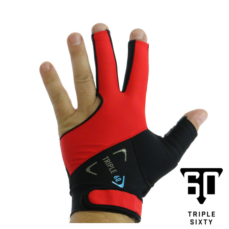 Triple 60 Left Hand Cue Glove-Red