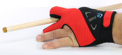 Triple 60 Left Hand Cue Glove-Red