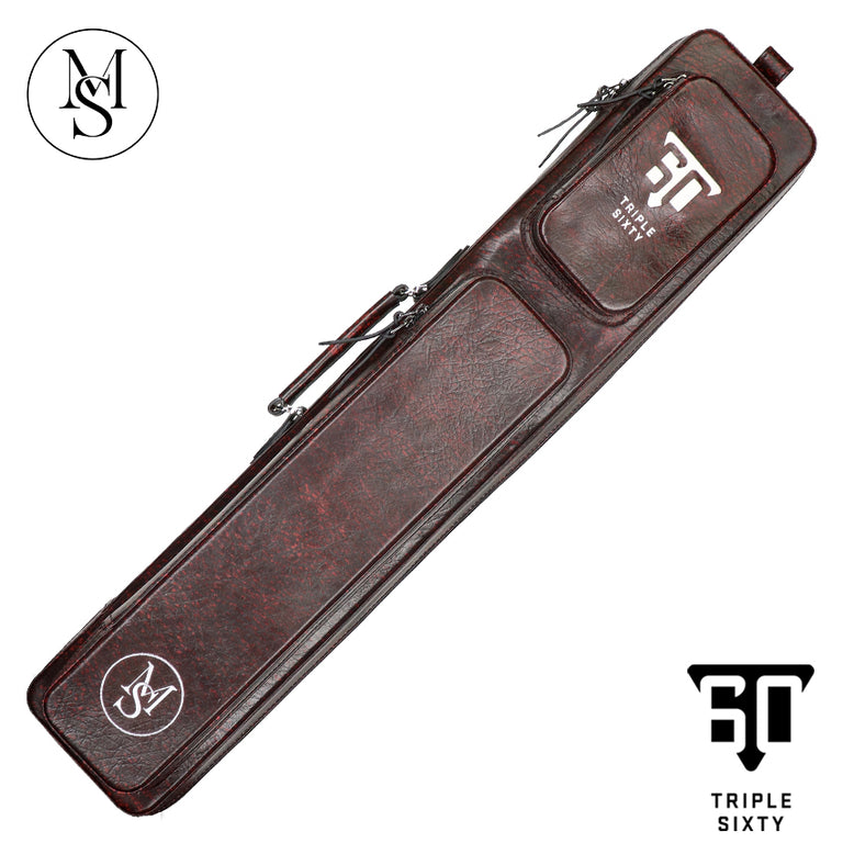 Triple 60 Margaret Styer Limited Edition 3x6 Signature Two-Tone Burgundy/Red Leather Butterfly Soft Cue Case