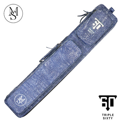 Triple 60 Margaret Styer Limited Edition 3x6 Custom Two-Tone Blue/White Leather Butterfly Soft Cue Case