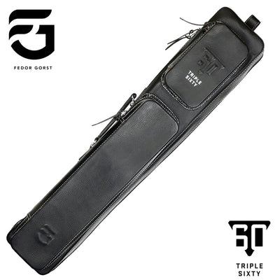 Triple 60 Fedor Gorst 4X8 Custom Crocodile Leather Butterfly Soft Cue Case - Blacked Out