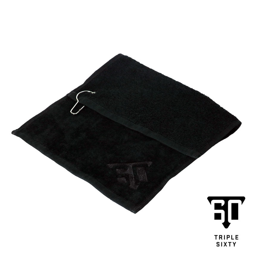 Triple 60 Embroidered Logo Terry Cloth Towel with Carabiner