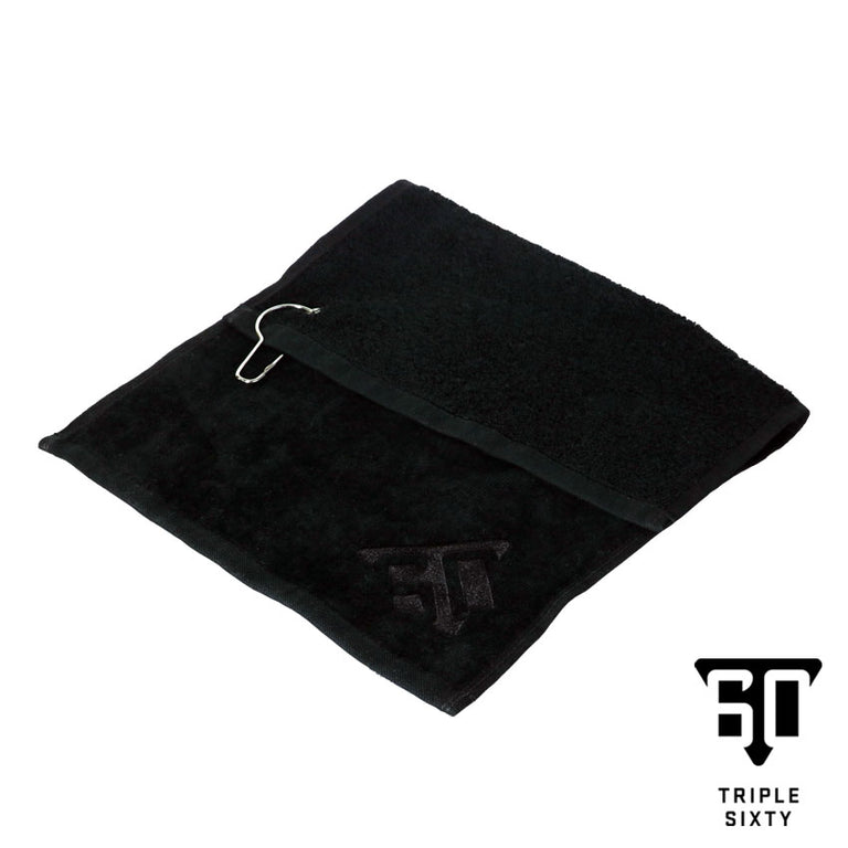 Triple 60 Embroidered Logo Terry Cloth Towel with Carabiner